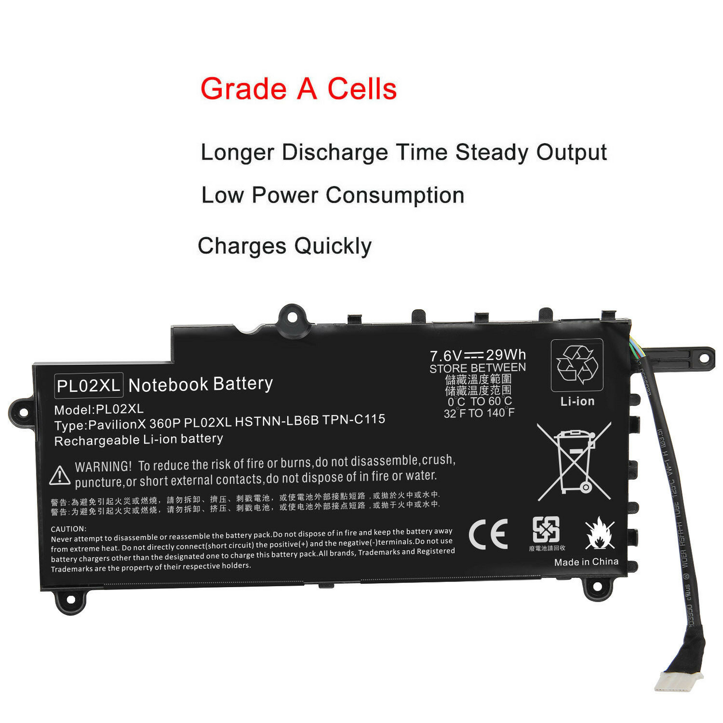 PL02XL Battery for HP Pavilion 11 X360 11-N010DX 11-n010dx 751681-231,751681-421