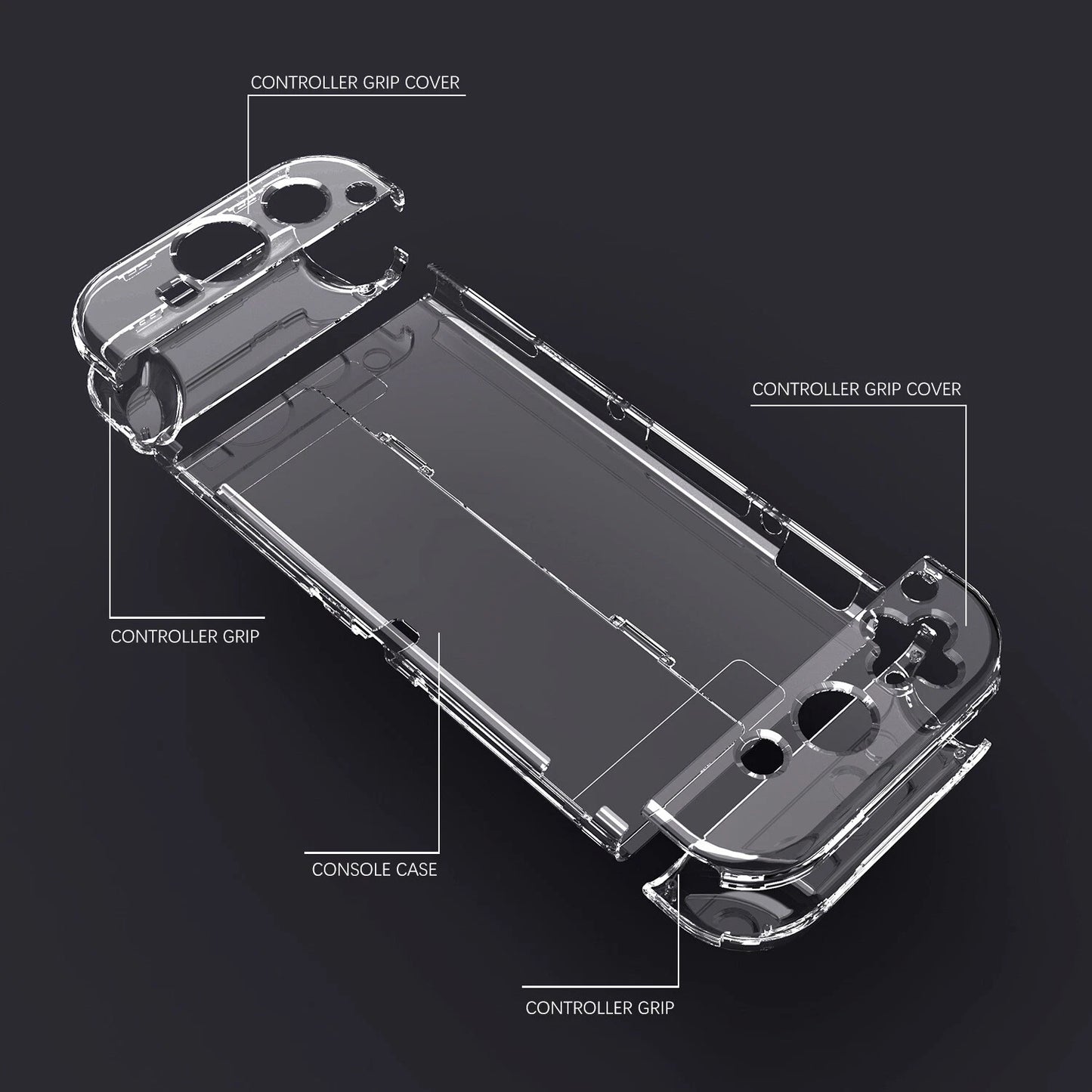 NEW Clear Hard Case Anti-Scratch Grip PC Cover Shell For Nintendo Switch OLED