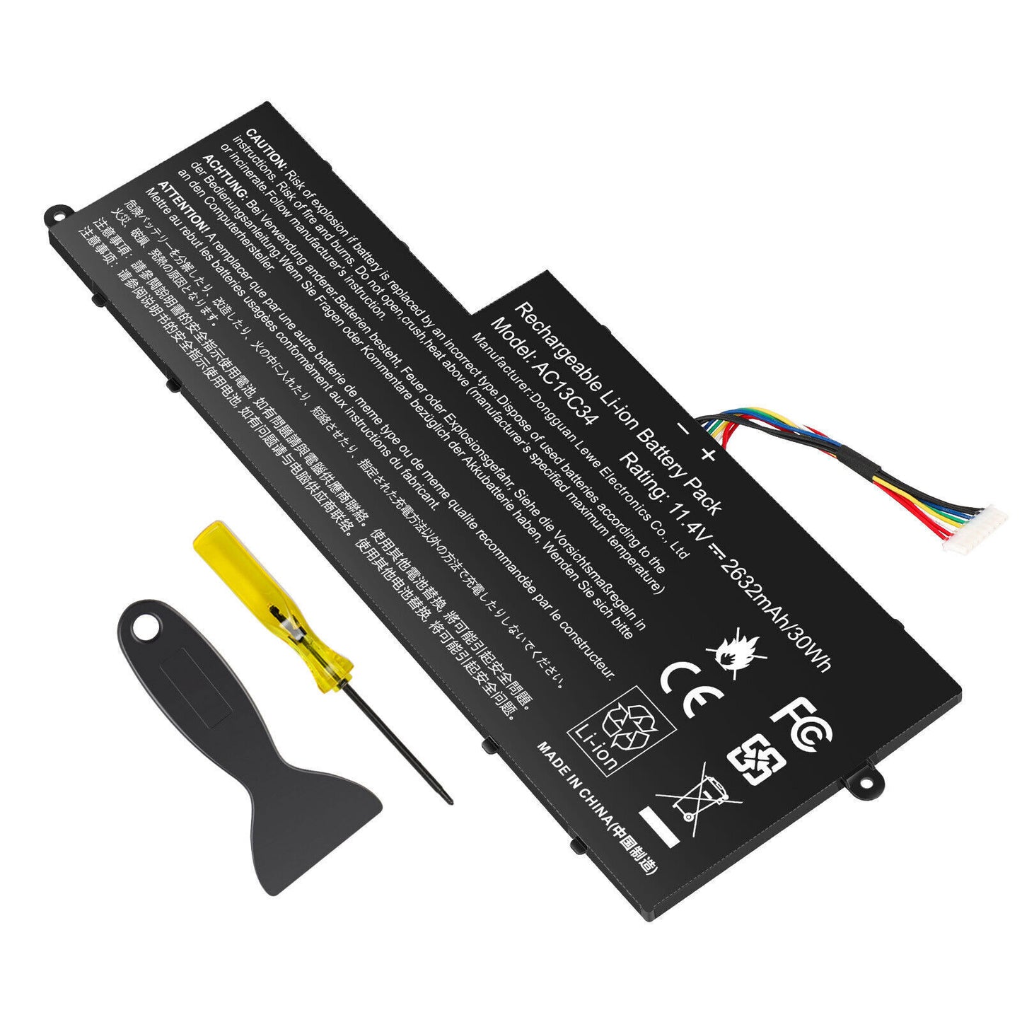 AC13C34 30Wh Battery for Acer Aspire V5-122P E3-111 3ICP5/60/80 KT.00303.005