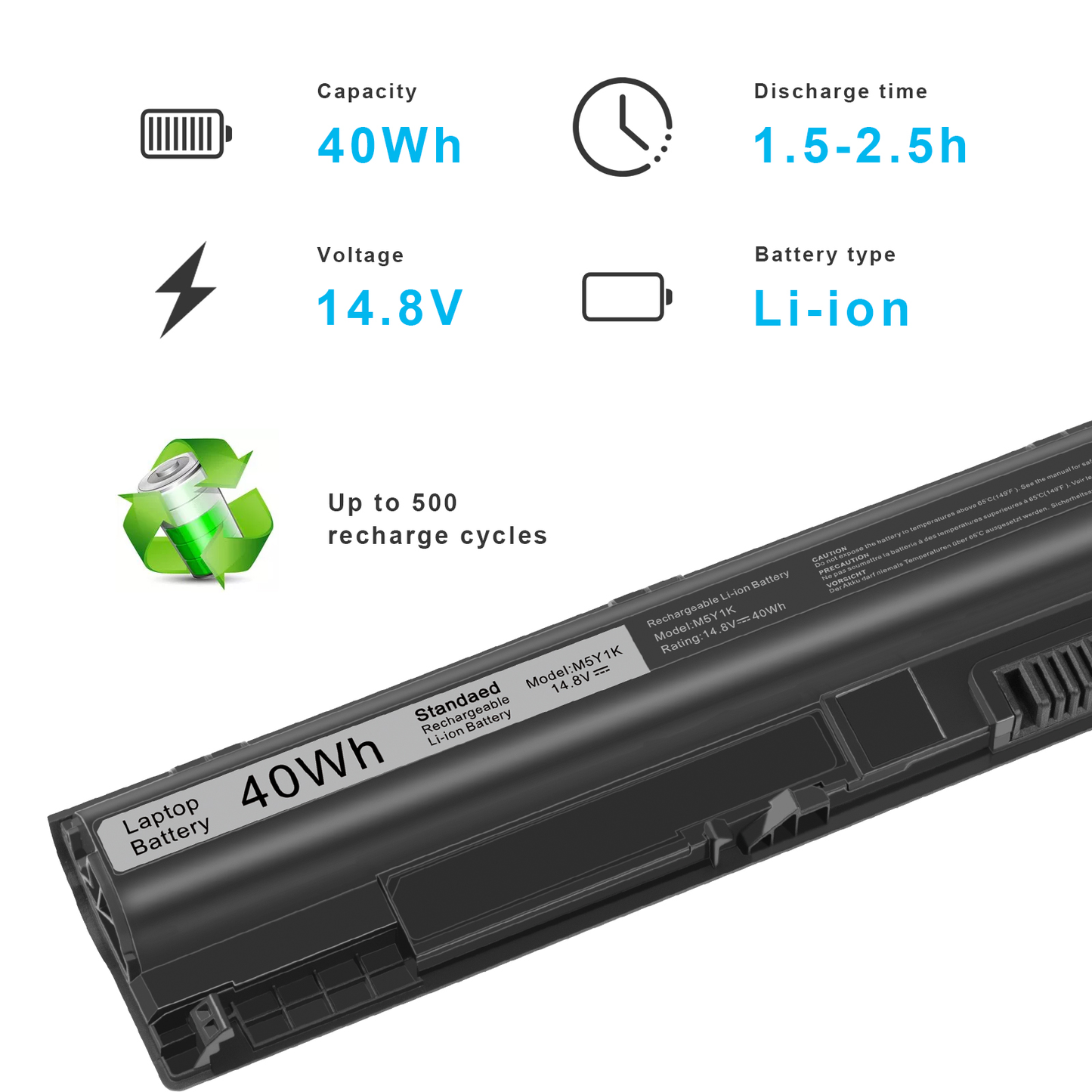 M5Y1K Laptop Battery for Dell Inspiron 15 5000 Series 5559 5558 5555 14.8V 40WH