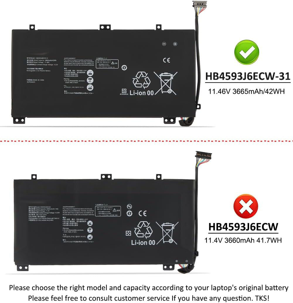 HB4593J6ECW-31 Battery for Huawei MateBook 13 WRT-WX9 WRT-W19 WRT-W09 WRT-W29