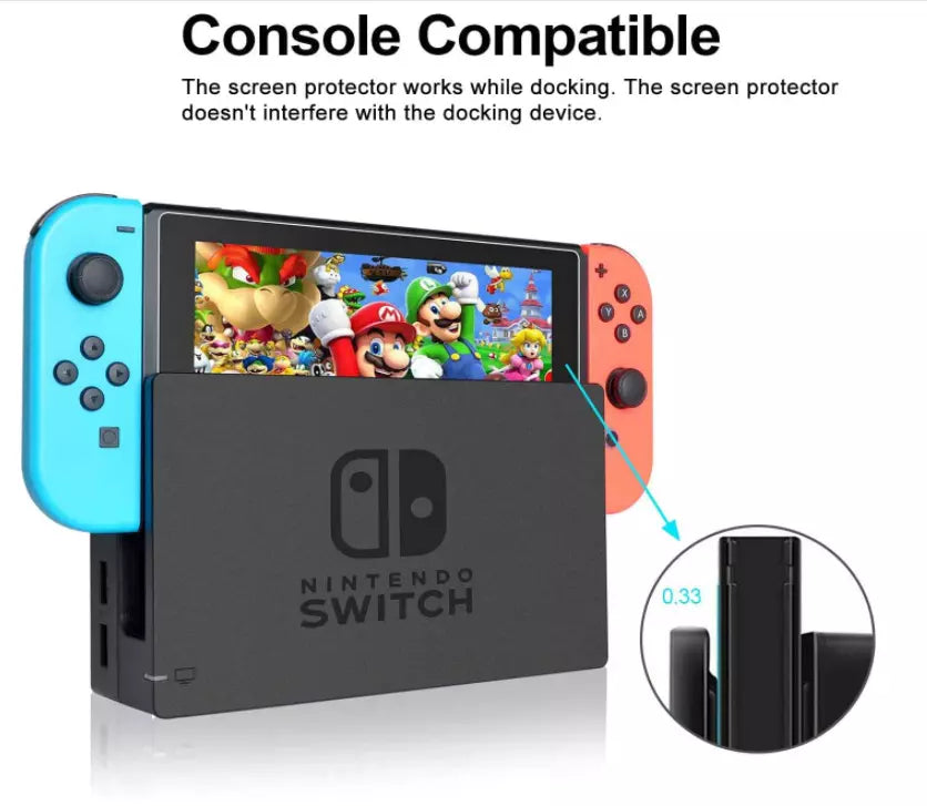 (3 Pack) Nintendo Switch Premium Tempered Ultra Clear Glass Screen Protector Tempered Glass