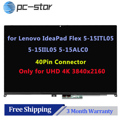 New ideapad Flex 5-15IIL05 15.6" UHD Lcd Touch Screen+Bezel Assembly 5D10S39644