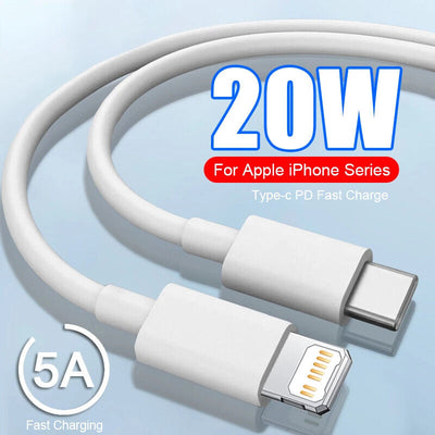New For iPhone 14/11/12/13 Pro Fast Charger PD Cable Cord Power Adapter Type-C