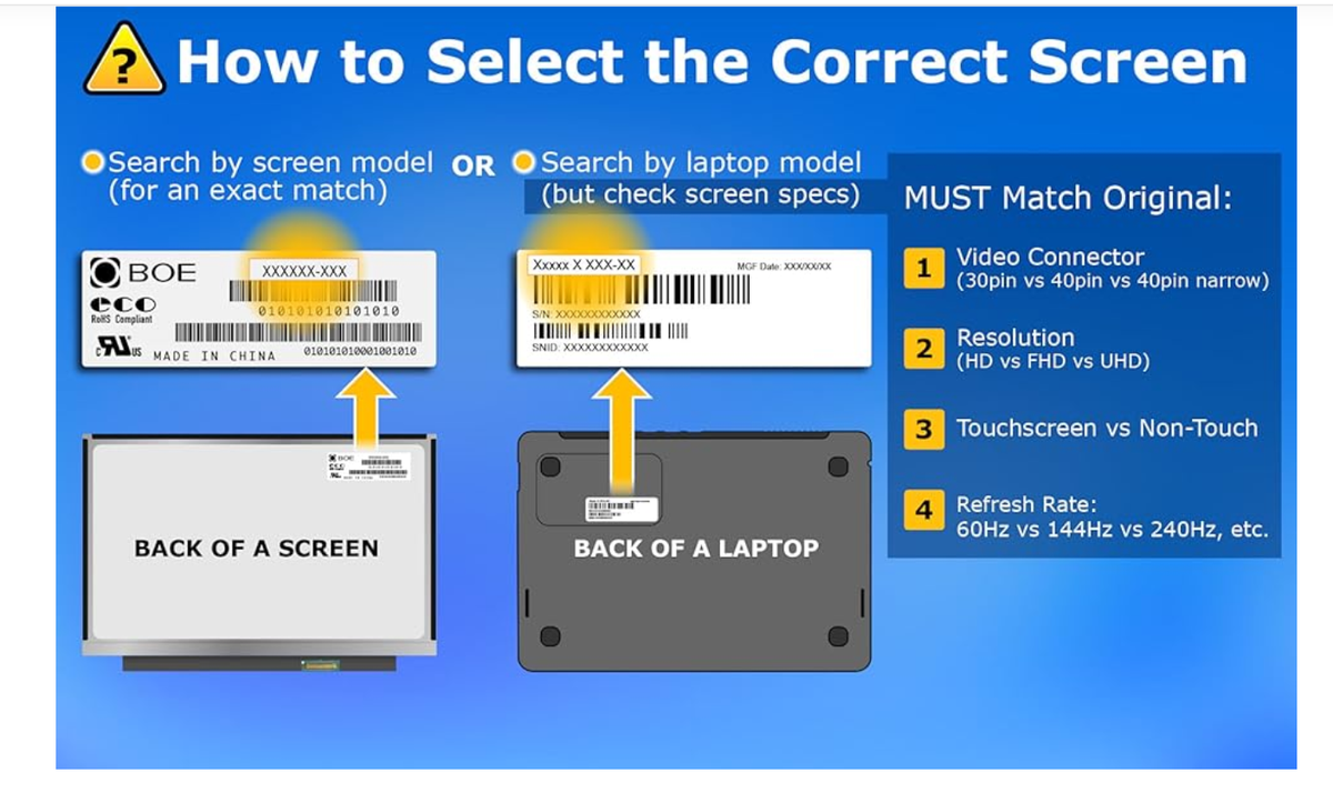 Innolux N160GME-GQ3 16" WQXGA 240Hz Non Touch Laptop LCD Screen