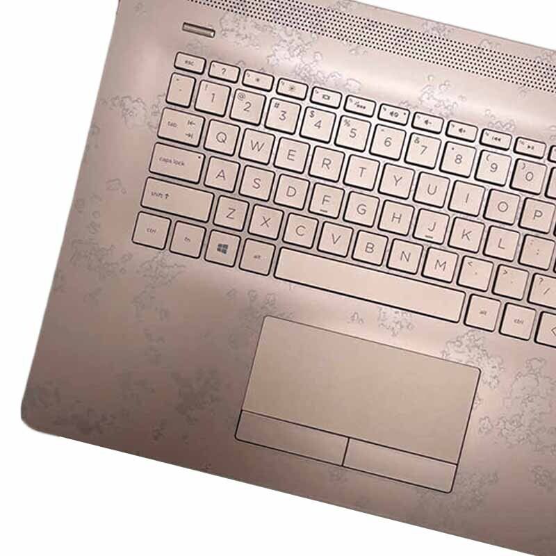 New FOR HP 17CA 17-BY Rose Gold Palmrest Upper Case Backlit Keyboard L28090-001