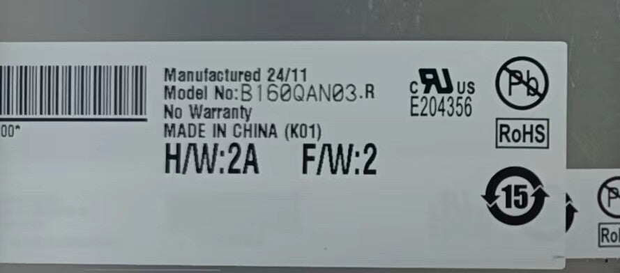 New B160QAN03.R IPS 16.0'' Original Display Replacement Panel Matrix LCD Screen