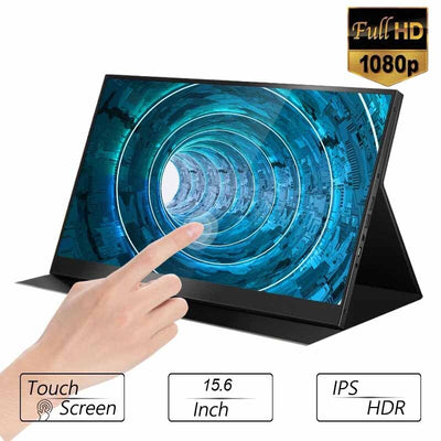 Portable Monitor Touchscreen Kickstand 15.6" Freestanding Touch USB C Monitors