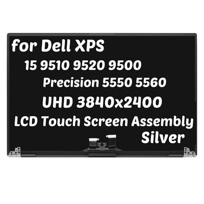 15.6" for Dell XPS 15 9510 9520 9500 LCD Touch Screen Assembly 3840x2400 Silver