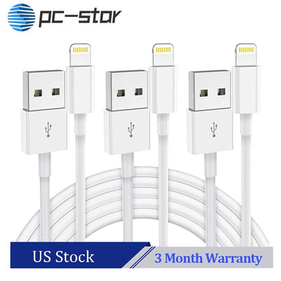 3 Pack Fast Charger Cable Heavy Duty For iPhone 13 12 11 X XR 8 7 Charging Cord