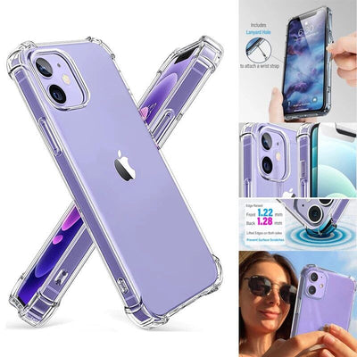 For iPhone 14 13 12 11 Pro Max Mini X Xs XR 7 8 6 Plus SE Shockproof Clear Case Phone Cases
