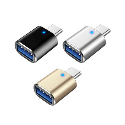 USB-C USB 3.1 Type C Male To USB 3.0 Female Data OTG Converter Adapter w/ Light