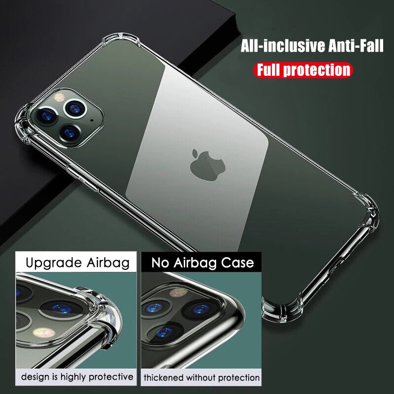 For iPhone 14 13 12 11 Pro Max Mini X Xs XR 7 8 6 Plus SE Shockproof Clear Case Phone Cases