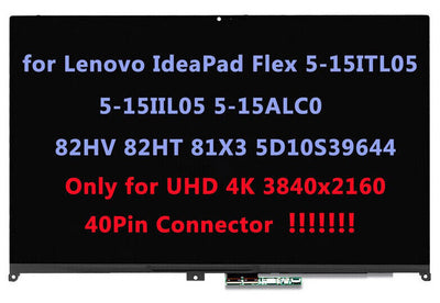 New Lenovo ideapad Flex 5-15IIL05 15.6" UHD 4K Lcd Touch Screen+Bezel Assembly