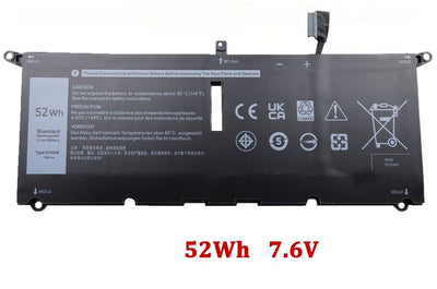 New DXGH8 Battery For Dell XPS 13 9370 9380 2018 Series 0H754V P82G 7.6V 52Wh