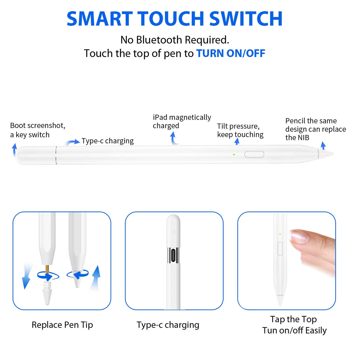 Stylus Pen for Apple iPad 11th A16 2025 Pencil only
