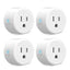 4 Pack Smart Plug, Wifi Mini Socket Outlet, Alexa Google Assistant Timer White