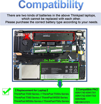 45N1742 45N1741 battery for Lenovo ThinkPad T550 T550s T560 W550 W550s 00NY639