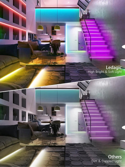 50 Ft LED Strip Lights, Smart Light with App Remote Control, RGB LED 1 ROLL 50ft smart bulb