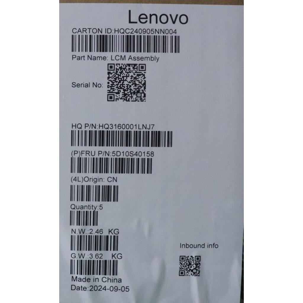 5D10S40158 - NEW - Lenovo LCD Module,14",WUXGA,Touch,Glare,OLED,400nit,100%DCI-P