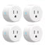 4 Pack Smart Plug, Wifi Mini Socket Outlet, Alexa Google Assistant Timer White