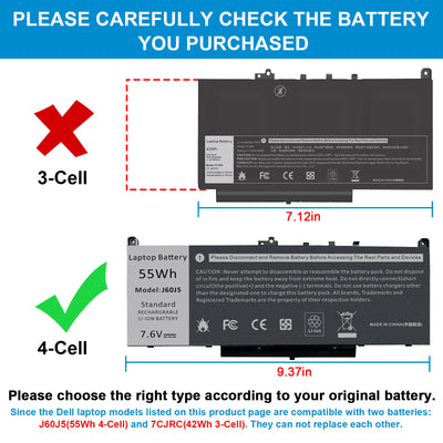 J60J5 battery For Dell Latitude E7270 E7470 R1V85 MC34Y 242WD PDNM2 451-BBSX PC