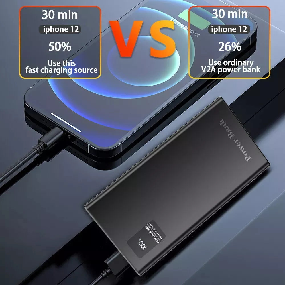 9000000mAh Portable Power Bank USB LCD External Battery Charger For Cell Phone