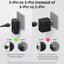 Travel Adapter 5-Port Plug w/ 1 AC+2 USB-A+2 USB-C Smart Temp Control