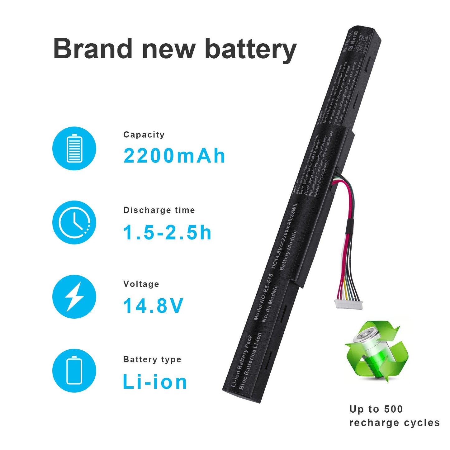 AS16A5K AS16A8K Battery For Acer Aspire E5-575G E5-573T E5-772G E5-773G Series
