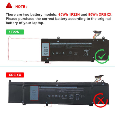 1F22N Battery For Dell Alienware M15 M17 R1 G7 7590 7790 G5 5590 D2842W
