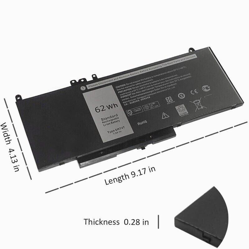 6MT4T Laptop Battery For Dell Latitude E5470 E5570 79VRK 7V69Y TXF9M 62Wh 7.6V