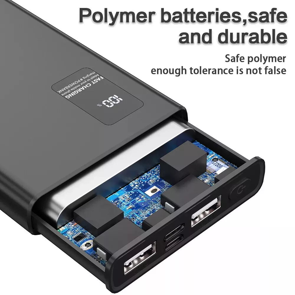 9000000mAh Portable Power Bank USB LCD External Battery Charger For Cell Phone