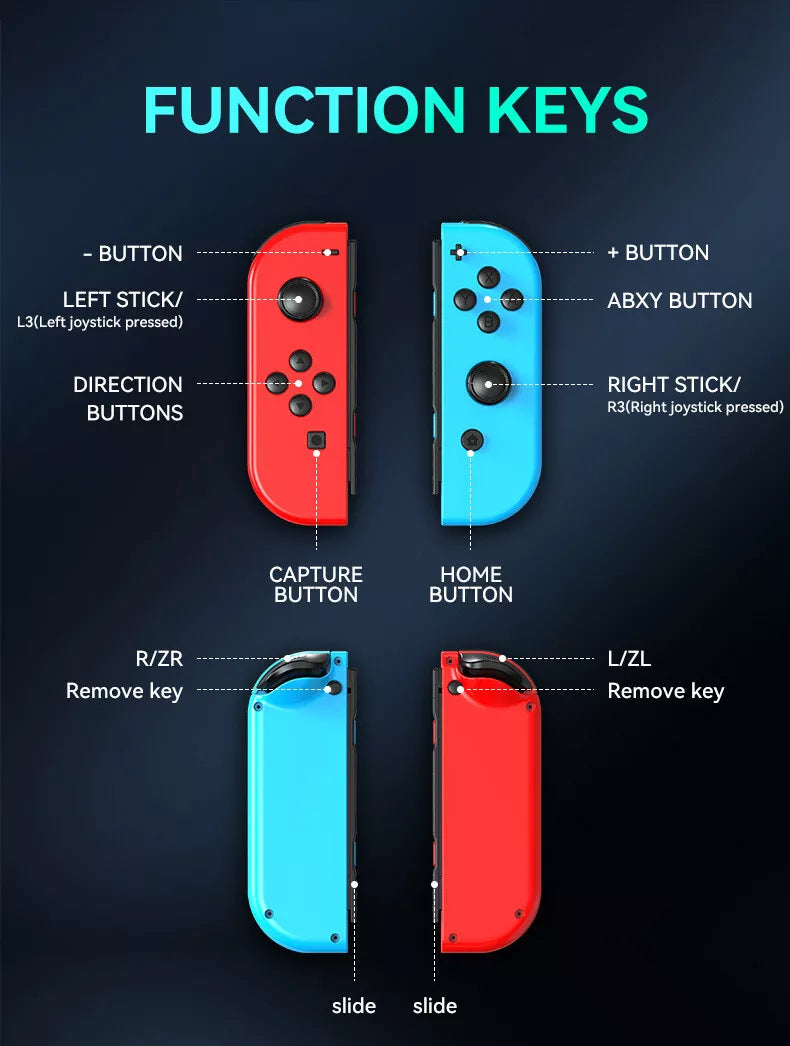 Wireless Gamepad Left & Right Game Controller For Nintendo Switch Joy-Con1-Pair