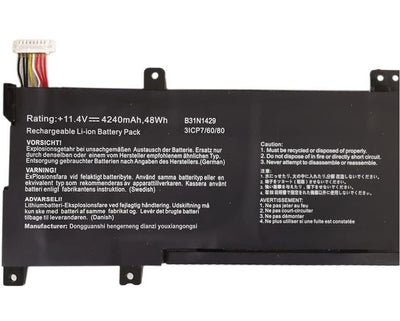 0B200-01460100 B31N1429 Asus Battery 11.4V 48Wh Li-ion For K Series K501 K501UX