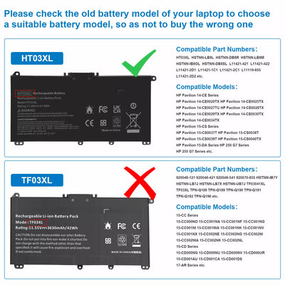 NEW For HP HT03XL battery L11421-2C2 L11119-855 for Hp Pavilion 14-CE 14-CF 15-CS
