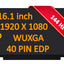 16.1" 144hz IPS FHD screen for BOE NV161FHM-NY1 NY2 NY3, NV161FHM-NX1 NX2 V3.0