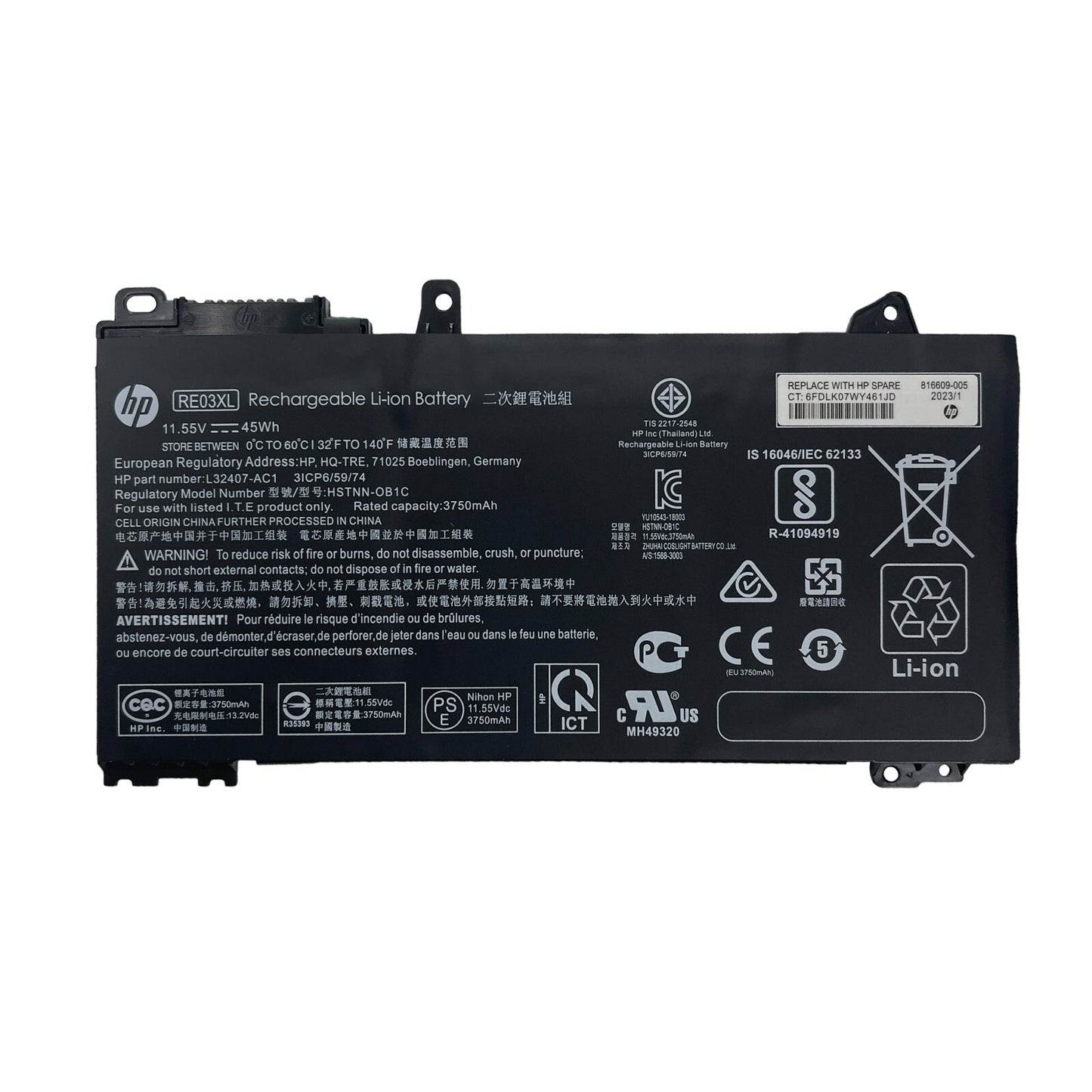 Genuine RE03XL Battery for HP ProBook 430 440 445 450 455R G6 430 440 445 450 G7