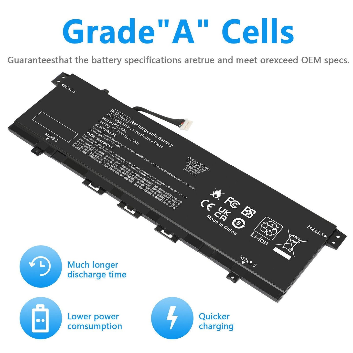 KC04XL Battery For HP ENVY 13-AG 13-AH 13-AR HSTNN-DB8P HSTNN-IB8K L08496-855