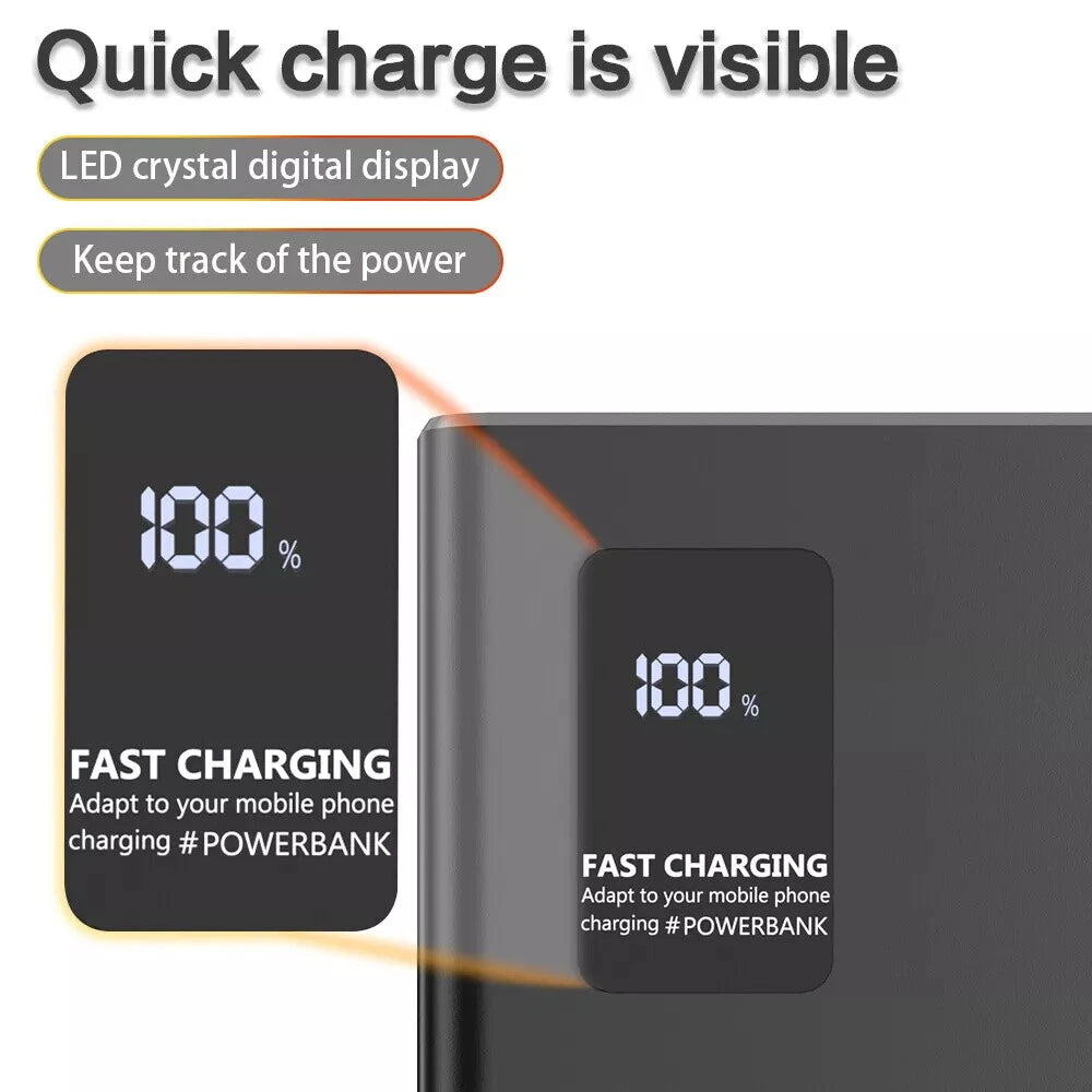 9000000mAh Portable Power Bank USB LCD External Battery Charger For Cell Phone