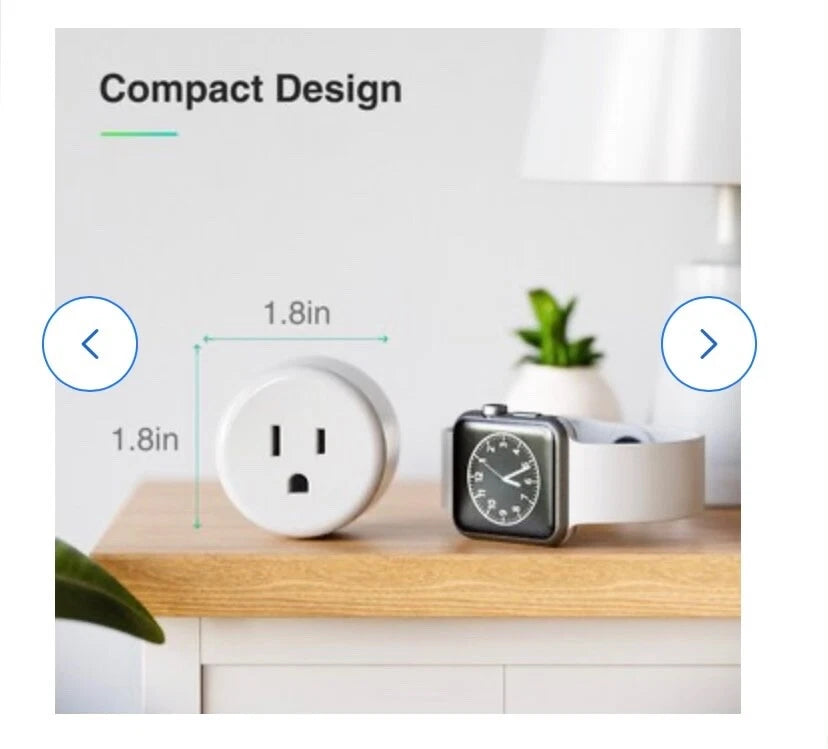 4 Pack Smart Plug, Wifi Mini Socket Outlet, Alexa Google Assistant Timer White