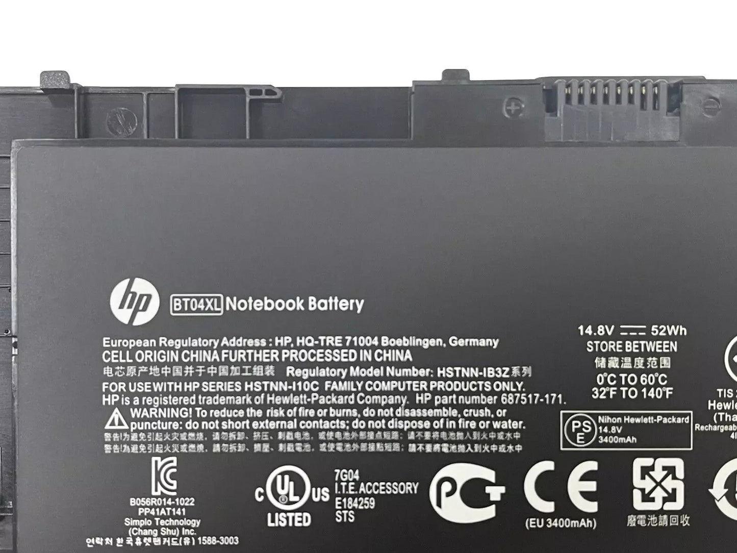Genuine BT04XL Battery For HP EliteBook Folio 9470M 9480M HSTNN-DB3Z HSTNN-110C
