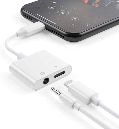 2 in 1 Dual Adapter 3.5mm Headphone & Charger For iPhone 8 PLUS X XS XR 11 12 13
